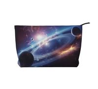 AMREWQYL Espace Planètes Imprimé Velours Côtelé Trousse de Maquillage Voyage Trousse de Toilette Sac à Cosmétiques Pochette Sac, Noir, Taille Unique, Noir, One size