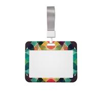 AMREWQYL Étui de protection pour badge avec motif cercle géométrique