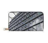 AMREWQYL High Building Portefeuille de voyage en cuir imprimé pour femme, blanc, One Size