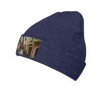 AMREWQYL Italian Town Street Bonnet tricoté chaud en laine avec bonnets neutres, bleu marine, 4-8