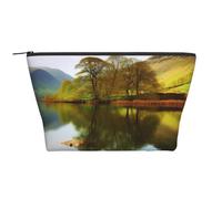 AMREWQYL Lake District National Park Sac de rangement quotidien imprimé Trousse de maquillage Trousse de toilette de voyage, noir, One Size