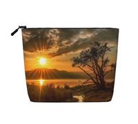 AMREWQYL Last Sun Rays Trousse de toilette de voyage en chanvre, noir, One Size