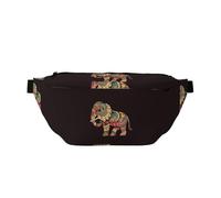AMREWQYL Magnifique sac à bandoulière imprimé éléphant décontracté, noir, One Size