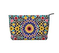 AMREWQYL Marocain imprimé couleur velours côtelé trousse de toilette de voyage trousse cosmétique pochette enveloppe, noir, taille unique, noir, One Size