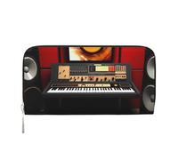 AMREWQYL Music Studio Portefeuille en cuir imprimé pour femme, noir, One Size