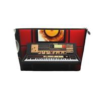 AMREWQYL Music Studio Trousse de toilette de voyage en cuir avec imprimé, doré, One Size