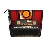 AMREWQYL Music Studio Trousse de toilette de voyage Motif faux chanvre, noir, One Size