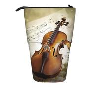 AMREWQYL Pochette de rangement télescopique avec motif papillon et violoncelle
