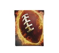 AMREWQYL Porte-monnaie en cuir imprimé football américain flamboyant avec bouton-pression, blanc, One Size, Porte-monnaie