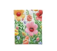 AMREWQYL Porte-monnaie portable en cuir imprimé fleur heureuse avec bouton-pression, blanc, taille unique, porte-monnaie, blanc, Taille unique, Porte-monnaie