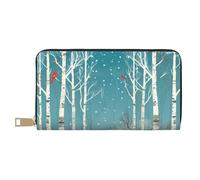 AMREWQYL Portefeuille en cuir imprimé arbre de Noël Merry Christmas Birch Tree Portefeuille de voyage pour femme Portefeuille de cartes de crédit, blanc, One Size