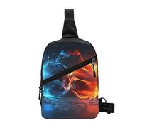 AMREWQYL Sac à bandoulière imprimé boules de glace et de feu