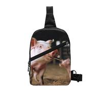 AMREWQYL Sac à bandoulière imprimé « Never Wrestle With Pigs »