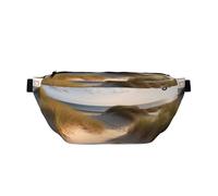 AMREWQYL Sac de poitrine décontracté imprimé dunes de plage, noir, One Size