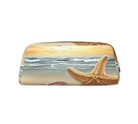 AMREWQYL Trousse à crayons en cuir avec fermeture éclair 3D Motif étoiles de mer