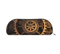 AMREWQYL Trousse à crayons en cuir avec motif horloge et engrenages Bronze Century