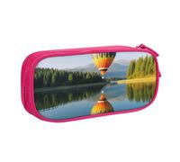 AMREWQYL Trousse à crayons imprimée avec inscription « Hot Balloon Above The Calm Lake »