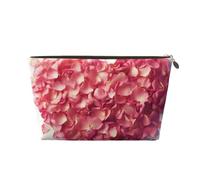 AMREWQYL Trousse de toilette de voyage en cuir avec imprimé pétales floraux en forme de cœur, doré, One Size