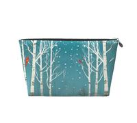 AMREWQYL Trousse de toilette de voyage en cuir imprimé arbre de Noël Merry Christmas, Argenté, One Size