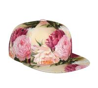 Amrole Casquette de baseball - Casquette de papa originale classique unisexe adulte - Casquette de balle réglable - Taille réglable - Fleurs de pivoine - Noir, Noir , L