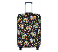 Amrole Housse de protection en cuir de vache marron pour bagages de 45,7 à 76,2 cm, Puzzle de sensibilisation à l'autisme., S