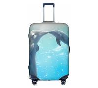 Amrole Housse de protection en cuir de vache marron pour bagages de 45,7 à 76,2 cm, Winter the Dauphin, L