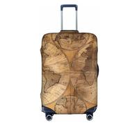 Amrole Housse de protection pour valise de 45,7 à 76,2 cm, motif zèbre, tigre, léopard, rose, Carte du monde vintage, XL