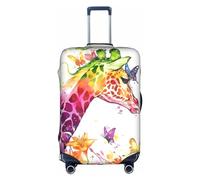 Amrole Housse de protection pour valise de 45,7 à 76,2 cm - Paillettes dorées scintillantes, Girafes et papillons, S