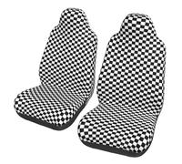 Amrole Housses de siège de voiture universelles imperméables à carreaux noirs et blancs