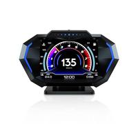 AMROOLOO Affichage tête haute, OBD2 + GPS + mode compteur de pente - Affichage multilingue - Unités de compteur de vitesse modifiables en MPH et KM/H pour toutes les voitures