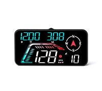 AMROOLOO Compteur de Vitesse, Affichage Automatique de l'heure et de la Vitesse, Affichage Tête Haute pour Voiture, Applicable à Tous les Véhicules