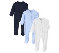amropi Bébé Filles Grenouillères Lot de 3 Combinaison Coton Pyjamas Nouveau-né Garçon 3-6 Mois,Beige Bleu Marine