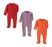 amropi Bébé Filles Grenouillères Lot de 3 Combinaison Coton Pyjamas Nouveau-né Garçon 3-6 Mois,Rouge/Violet/Orange