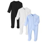 amropi Bébé Filles Grenouillères Lot de 3 Combinaison Coton Pyjamas Nouveau-né Garçon 9-12 Mois,Noir Beige Bleu