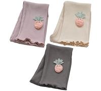 amropi Leggings Filles l'ananas Long Pantalons Lot de 3 Jambières Extensibles Violet Beige Gris, 6-7 Ans