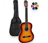 AMROVA - Guitare Classique Adulte 4/4 Gaucher + Housse Sac à Dos + 6 Médiators + Cours Vidéo Offerts - Cordes Nylon, Livrée Accordée (Sunburst, 4/4, Gaucher)
