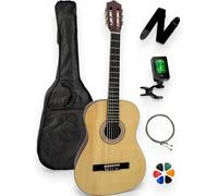 AMROVA - Guitare Classique Enfant 3/4 Droitier (8-12 ans) + Housse + Sangle + Accordeur + Cordes + Médiators + Cours Vidéo Offerts (Naturel, 3/4, Droit)