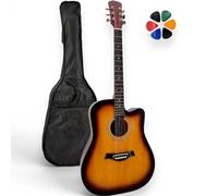 AMROVA - Guitare Folk Acoustique Adulte 41" | Cutaway Pan Coupé | Housse Sac à Dos + 6 Médiators + Cours Vidéo Offerts | Droitier | Débutant