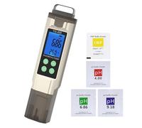 AMRTTWY TDS. Testeur d'eau Numérique 4 en 1 PH ORP Temp H2 Mètre Ppm Ppb Hydrogène Dissous pour Aquarium Piscine Hydroponique Potable Instrument de Mesure de la Valeur .EC