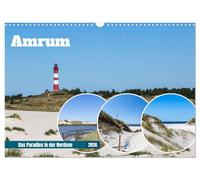 Amrum - Das Paradies in der Nordsee (Wandkalender 2026 DIN A3 quer), CALVENDO Monatskalender: Die atemberaubende Schönheit vom Nordsee Paradies Amrum in einem Kalender