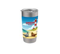 AMRUM Mer du Nord Île Plage Schleswig-Holstein Frise du Nord Gobelet isotherme en acier inoxydable double paroi