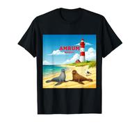 AMRUM Mer du Nord Île Plage Schleswig-Holstein Frise du Nord T-Shirt Graphique avec Valeur
