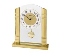 AMS 1117 Horloge de table à quartz avec pendule métal doré avec aluminium et verre