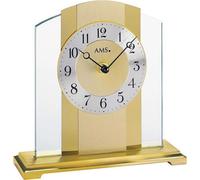 AMS 1119 Horloge de table à quartz métal doré avec laiton et verre