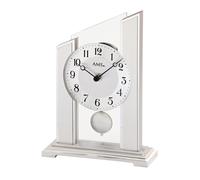 AMS 1169 Horloge de table à quartz avec pendule argentée avec verre