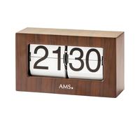 AMS 1177 Horloge de table à quartz, aspect bois, couleur noyer, chiffres pliants, chiffres pliants
