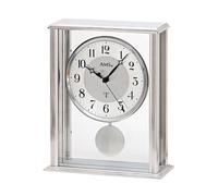AMS 5190 Horloge de table radiofréquence avec pendule argenté moderne avec verre pendule