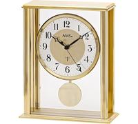 AMS 5191 Horloge de table radiofréquence avec pendule couleur laiton avec verre pendule