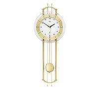 AMS. 5257 Horloge murale moderne radio-pilotée en aluminium avec verre minéral Doré