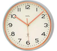 AMS 5509 Horloge murale radio analogique grise ronde